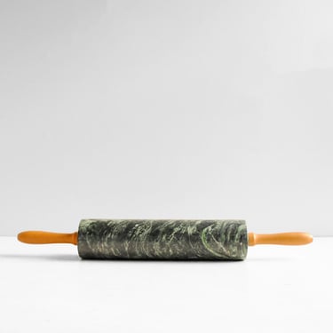 Vintage Green Marble Rolling Pin, Pastry Rolling Pin 