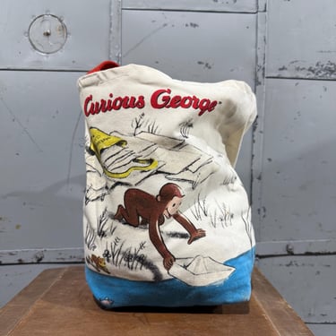 Vintage Curious George Tote Bag Small Canvas Carryall 