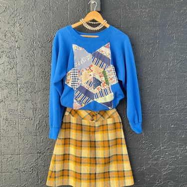 70s Plaid Wool Skirt