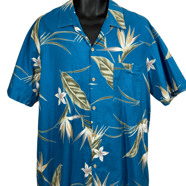 1980's Bird of Paradise Print Hawaiian Shirt Size XL