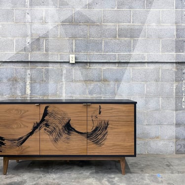 Walnut Credenza with hand painted design. No. 29 in Limited Series 