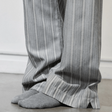La Boxer Alta Pant in Grey Stripe Cotton Flannel
