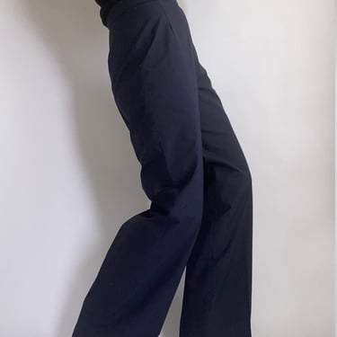 high waisted wide leg navy trousers size US 14 
