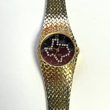 Vintage Texas Watch, Golden Watch, Golden Texas Watch, Vintage Watch, Women's Watch, Rhinestone Watch, Texas Accessories, Lonestar State 