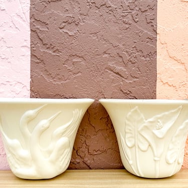 Pair of Old Florida Ceramic Wall Planters