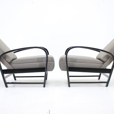 1940s Pair of Kropacek Kozelka Adjustable Armchairs, Czechoslovakia 