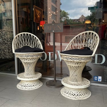 Pair of Fiberglass Swivel Counter Stools