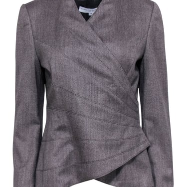 Carolina Herrera - Grey Tweed Wrap Blazer Sz 10