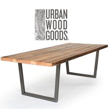 Urban Wood Goods Reclaimed Wood Dining Table.  Your choice of size, steel base style, wood thickness, finish. 