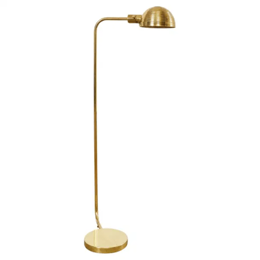 Art Deco Style Polished Brass Task Floor Lamp