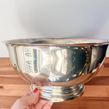 Large 12 inch Gorham Silverplate Revere Bowl. Vintage Silver Wine Cooler. 
