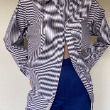 vintage menswear cotton pinstripe blouse 