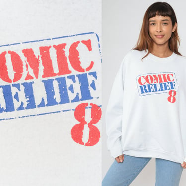 Comic Relief 8 Sweatshirt 1998 Comedy Shirt Robin Williams Whoopi Goldberg Billy Crystal Chris Rock 90s Graphic Vintage 1990s Extra Large xl 