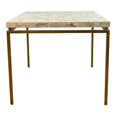 Made Goods Moder Beige Crystal Stone Finished Benjamin Game Table