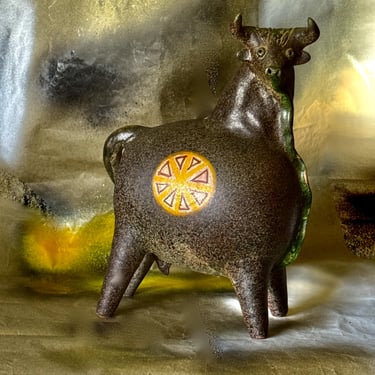 An Exciting Large Early Alfaraz Spain Ceramic Sculpture Signed In the Best Condition 11 1/2" Tall 9 1/2" in Length 6 1/2" wide 