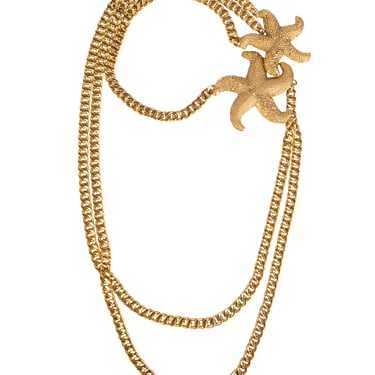 Yves Saint Laurent Vintage Phenomenal Starfish Multi Chain Necklace