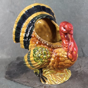 Vintage Turkey Ceramic Planter | Turkey Centerpiece | Thanksgiving Table Decor | Circa 1960s/70s | Imperfect - Chipped 
