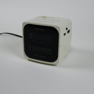 Vintage 80s Sony Dream Machine Alarm Clock - Digital Alarm Clock Radio - White Cube 