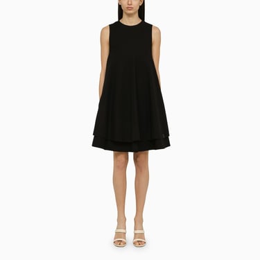 Loewe Black Double-Layer Silk And Wool Dress Women