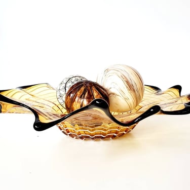 Vintage Murano Blown Glass Art Bowl 