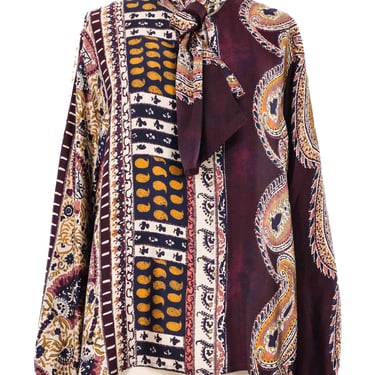 1990s Louis Feraud Paisley Printed Silk Top