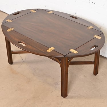 Henkel Harris Chippendale Carved Mahogany Butler’s Coffee Table