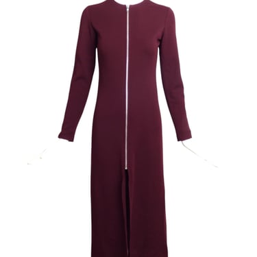 YVES SAINT LAURENT- 1970s Burgundy Wool Knit Dress, Size 6