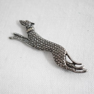 Vintage Silver Greyhound Brooch 