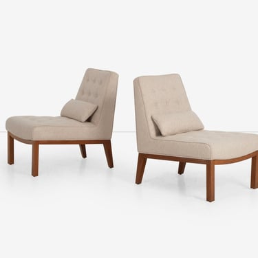 Edward Wormley for Dunbar Pair of Slipper Chairs 1950,s