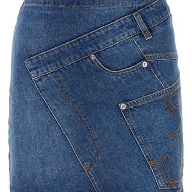 Jw Anderson Women Denim Mini Skirt