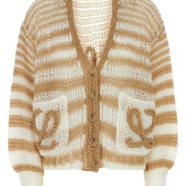 Loewe Woman Embroidered Mohair Blend Oversize Cardigan