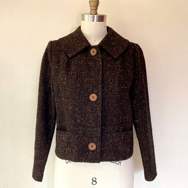 1950s Brown tweed wool jacket 