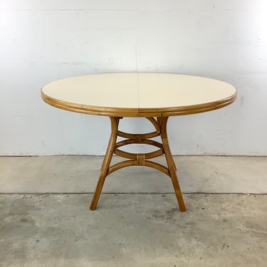 Vintage Bamboo Dining Table With leaf 