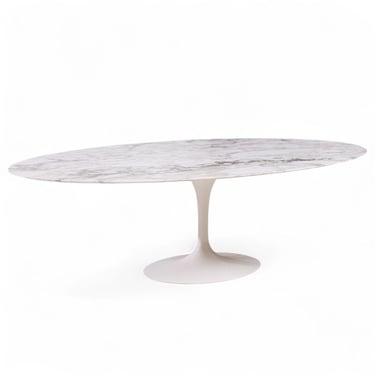 Eero Saarinen for Knoll Mid Century 96-inch Oval Marble Tulip Dining Table - mcm 