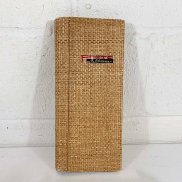 Vintage Photo Album Straw Cover Beige Tan Vacation Scrapbook Memories Book 1970s Photography Gift Textured MCM 
