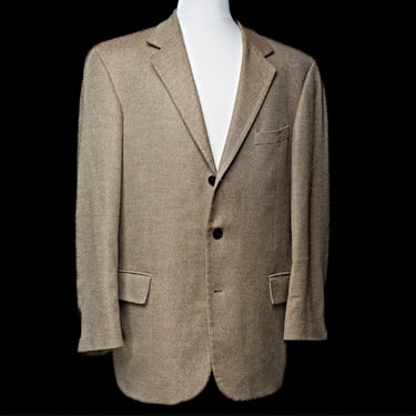 Mens Silk and Wool Blazer | 42 Regular | Classic Three Button Blazer 