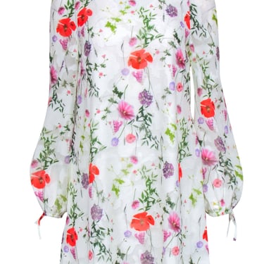 Ted Baker - White w/ Multi Color Floral Long Sleeve Dress Sz 6