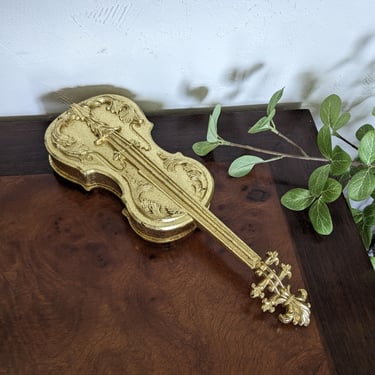 Vintage Gold Gilt Violin Container 