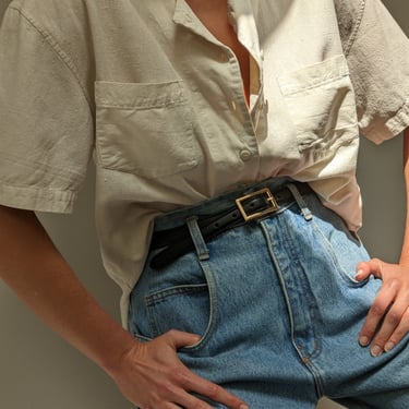 Vintage Cream Raw Silk Blouse