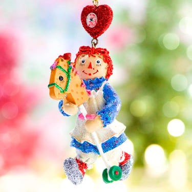 VINTAGE: 2000 - Raggedy Ann and Andy Glitter Christmas Ornament - The Danbury Mint - Collectors Ornaments  - SKU 00034962 