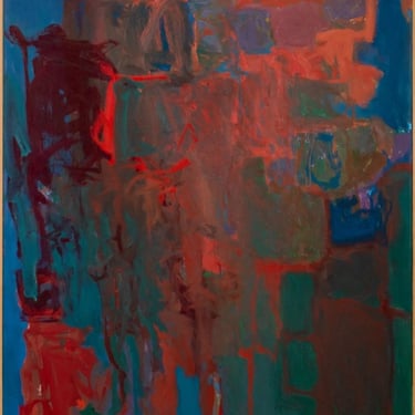 Robert O'Meara Abstract Composition in Blue Oil