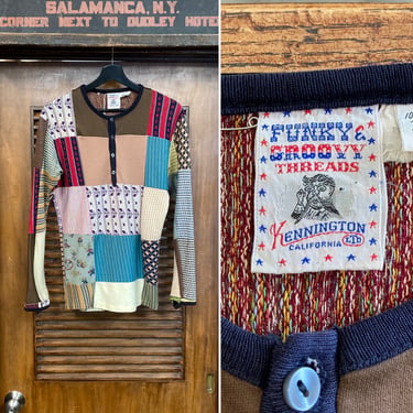 Vintage 1960’s Disney “Kennington” Mickey Mouse Long Sleeve Hippie Pop Art Henley Cotton Knit T-Shirt, 60’s Tee Shirt, Vintage Clothing 