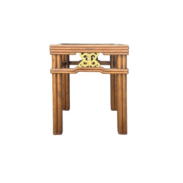 Chinese Vintage Light Brown Square Wood Ming Style Stool Table ws4063E 