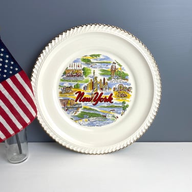 New York state souvenir state plate - 1960s vintage road trip 