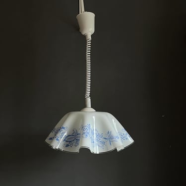 Mid Century Opalin Glass pendant / 70's  lamp / Vintage Space Age ceiling lamp / Vintage  ceiling / White glass / 