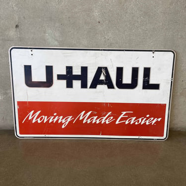 Vintage Aluminum U-Haul Double Sided Sign