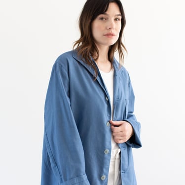 The Illustrator Shirt | Vintage Clear Sky Blue Flannel Shirt Jacket | Unisex Pajama Pyjama Blouse | M L | 