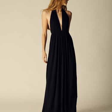 Ysl Black Jersey Evening Gown