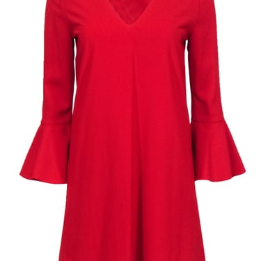 Alice &amp; Olivia - Red Bell Sleeve Mini Dress Sz 2
