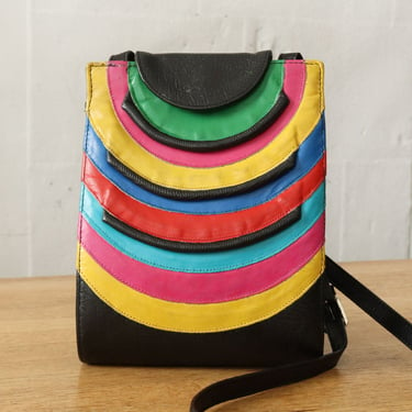 Rainbow Brite Leather Crossbody Bag